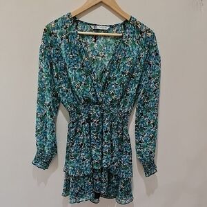 Womens Zara Y2K Floral Blue Women's Top